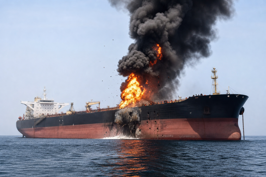 Un petrolero choca con una mina en el estrecho de Ormuz y sufre una explosión, según medios iraníes